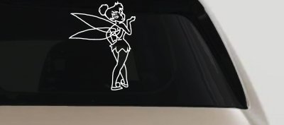 Tinkerbell Blowing Kiss Car or Truck Vinyl Window Decal Sticker