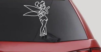 Tinkerbell Blowing Kiss Car or Truck Vinyl Window Decal Sticker