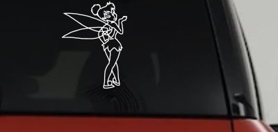 Tinkerbell Blowing Kiss Car or Truck Vinyl Window Decal Sticker