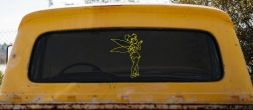 Tinkerbell Tinker Bell Blowing a Kiss Fairy Tale Cartoons Car or Truck Window Decal Sticker (Yellow)