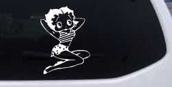 Betty Boop Arms Up Cartoons Lady Biker Car or Truck Window Decal Sticker