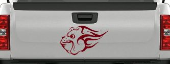 Tribal Bulldog Car or Truck Window Decal Sticker (Burgundy)