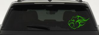 Tribal Bulldog Car or Truck Window Decal Sticker (Lime)