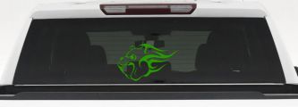 Tribal Bulldog Car or Truck Window Decal Sticker (Lime)