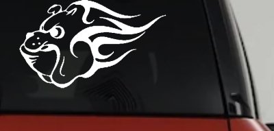 Tribal Bulldog Car or Truck Window Vinyl Decal Sticker