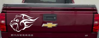 Tribal Bulldog Car or Truck Window Decal Sticker (White)