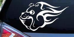 Tribal Bulldog Car or Truck Window Decal Sticker