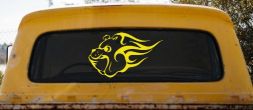 Tribal Bulldog Car or Truck Window Vinyl Decal Sticker (Yellow)