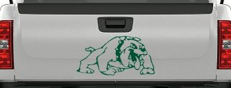 Bulldog Sports Car or Truck Window Decal Sticker (Dark Green)