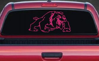 Bulldog Sports Car or Truck Window Decal Sticker (Hot Pink)