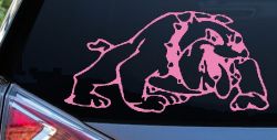 Bulldog Sports Car or Truck Window Decal Sticker (Pink)