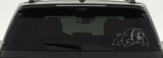 Bulldog Sports Car or Truck Window Decal Sticker (Silver)