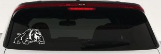Bulldog Sports Car or Truck Window Decal Sticker (White)