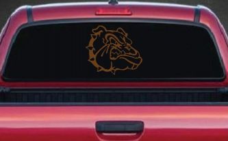 Bulldog Head Sports Car or Truck Window Decal Sticker (Copper)