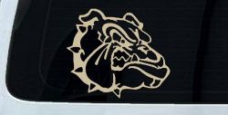 Bulldog Head Sports Car or Truck Window Decal Sticker (Desert Sand)