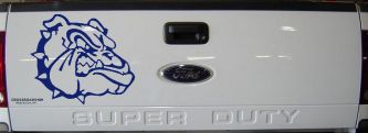Bulldog Head Sports Car or Truck Window Decal Sticker (Navy)