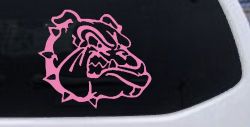 Bulldog Head Sports Car or Truck Window Decal Sticker (Pink)