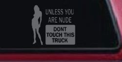 Funny Dont Touch My Truck Decal - Vinyl Sticker for Car Window (Silver)