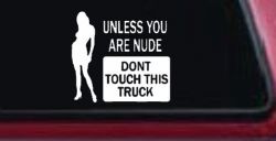 Unless You Are Don't Touch This Truck Funny Car or Truck Window Decal Sticker