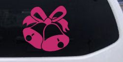 Christmas Bells Car or Truck Window Decal Sticker (Hot Pink)