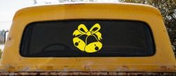 Christmas Bells Car or Truck Window Decal Sticker (Yellow)