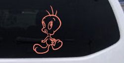 Tweety Bird Whistling Cartoons Car or Truck Window Decal Sticker (Coral)