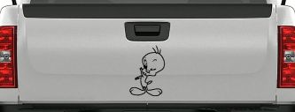 Tweety Bird Wink Cartoons Car or Truck Window Decal Sticker (Black)