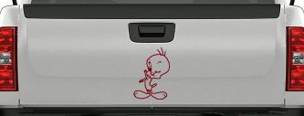 Tweety Bird Wink Cartoons Car or Truck Window Decal Sticker (Burgundy)
