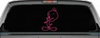 Tweety Bird Wink Cartoons Car or Truck Window Decal Sticker (Hot Pink)