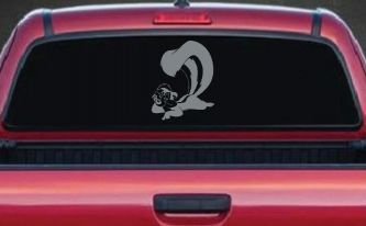 Pepe Le Pew Skunk Cartoons Car or Truck Window Decal Sticker (Telegrey)