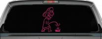 Fireman Pee on Fire Car or Truck Window Decal Sticker (Hot Pink)