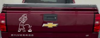Fireman Pee on Fire Car or Truck Window Decal Sticker (White)