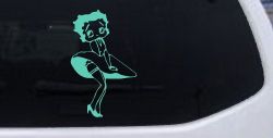 Betty Boop Skirt Lady Biker Cartoons Car or Truck Window Decal Sticker (Mint)