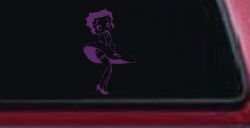 Betty Boop Skirt Lady Biker Cartoons Car or Truck Window Decal Sticker (Violet)