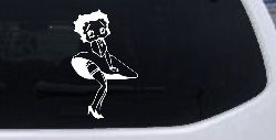 Betty Boop Skirt Lady Biker Cartoons Car or Truck Window Decal Sticker