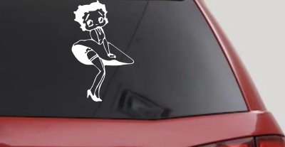 Betty Boop Skirt Lady Biker Car Truck Window Vinyl Decal Sticker
