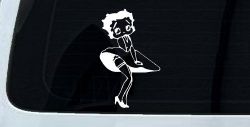 Betty Boop Skirt Lady Biker Cartoons Car or Truck Window Decal Sticker