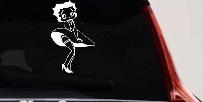 Betty Boop Skirt Lady Biker Car Truck Window Vinyl Decal Sticker