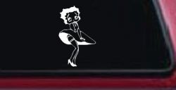 Betty Boop Skirt Lady Biker Cartoons Car or Truck Window Decal Sticker