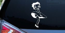 Betty Boop Skirt Lady Biker Cartoons Car or Truck Window Decal Sticker