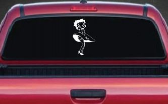 Betty Boop Skirt Lady Biker Cartoons Car or Truck Window Decal Sticker