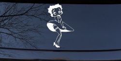 Betty Boop Skirt Lady Biker Cartoons Car or Truck Window Decal Sticker