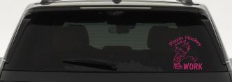 Playin Hockey Pee on work Funny Car or Truck Window Decal Sticker (Hot Pink)