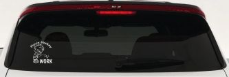 Playin Hockey Pee on work Funny Car or Truck Window Decal Sticker (White)