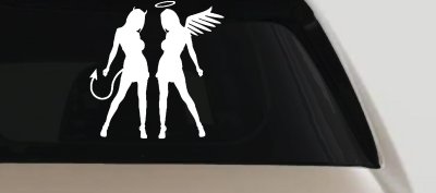 Angel Devil Twins Car Decal - Sexy Vinyl Sticker for Truck Window