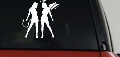 Angel Devil Twins Car Decal - Sexy Vinyl Sticker for Truck Window