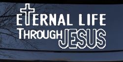 Eternal Life Through Jesus Christian Car or Truck Window Decal Sticker