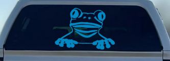 Tree Frog Car or Truck Window Decal Sticker (Blue)