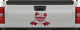 Tree Frog Car or Truck Window Decal Sticker (Burgundy)