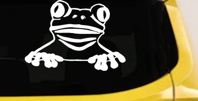 Tree Frog Car Decal | Truck Window Vinyl Sticker Fun (White)